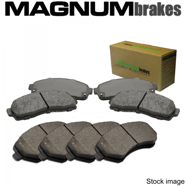 MagnumBrakes Front & Rear Ceramic Brake Pads for 2017 Cadillac CT6 Base 2.0L